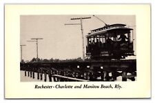 Vintage 1950s- Rochester Charlotte and Manitou Beach, Railway- New York Postcard picture