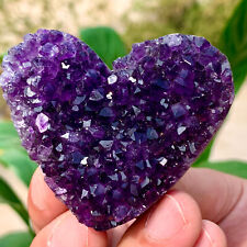 86G Natural heart-shaped Amethyst gem quartz cluster crystal sample picture