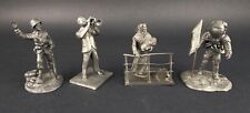 Vintage Franklin Mint Fine Pewter Figurines 1900s America USA 1896-1976 Lot of 4 picture
