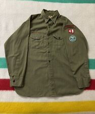 Vintage 40s Sweet Orr WW2 Boy Scouts Buttonup Shirt Passaic New Jersey 25x30 XL picture