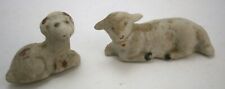 2 Vintage Small Bisque Sheep picture