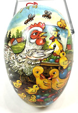 Large Vintage Paper Mache Easter Egg Candy Container 6