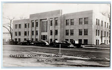 Miles City MT Postcard Custer County Court House 1952 Vintage RPPC Photo picture