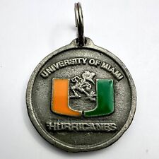 University of Miami Hurricanes Pendant Big East Pewter Enamel UM Logo Tag Fob picture