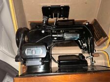 Singer Sewing Machine 319W ZigZag Black Wooden Table Vintage Working Pedal 1954 picture