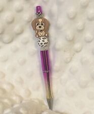 Fancy Dog Princess Crown Custom Beaded Pen Black Ink, Free Refill Dog Mom Gift picture