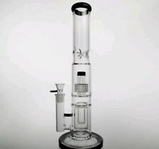 16 inch Black Hookah Thick Glass Bong Smoking Pipe Triple Perc's Fast Shipping picture