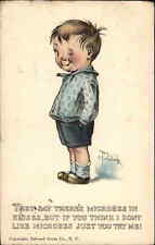 Charles Twelvetrees - Little Boy Winking Microbes in Kisses c1915 Postcard picture