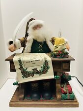 Holiday Creations Santa Claus Writing Desk Animated Musical Lighted 1993 Tested picture