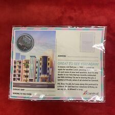 Carnival Cruise Paradise VIFP Club 2023 Flamingo Pin on Post Card New Sealed picture