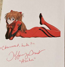 Asuka Langley Sohryu Evangelion Postcard SIGNED by Voice Actor TIFFANY GRANT picture