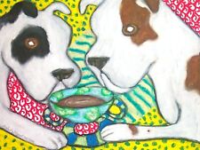 ACEO American Bulldog Mini Art Print Signed by Artist KSams Painting 2.5 x 3.5 picture