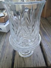 PARTYLITE 2 PIECE SAVANNAH 24% LEAD CRYSTAL HURRICANE LAMP CANDLE HOLDER - P0137 picture