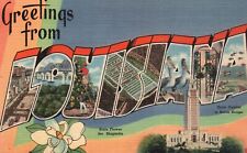Postcard LA Large Letter Greetings from Louisiana Linen Vintage PC f3269 picture