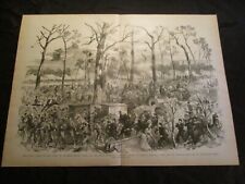 LARGE 1884 Civil War Print - Battle of Shiloh, April 1862,  Grant's Artillery picture