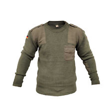 Jumper Genuine German Wool Sweater Camping Hiking Warm Work Pullover Top Olive picture