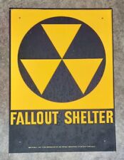 Vtg Original 1960s Fallout Shelter Sign NOS, New old Stock AGE SPOTS, IMPERFECT  picture