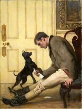 Dream-art Oil painting gentleman portrait dog Jilted-Briton-Riviere-oil-painting picture