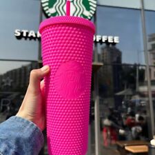 NEW Starbucks Barbie Pink Matte Diamond Studded Tumbler Cold Cup 24oz/710ml US picture
