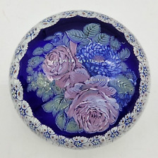 Vtg MURANO Paperweight Floral Peony Millefiori Art Glass Hand Blown Italy 4