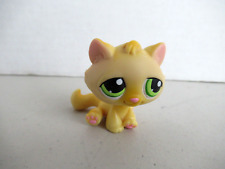 Littlest Pet Shop LPS 401 Kitty Cat Yellow Pink Inner Ear Green Dot Eyes picture