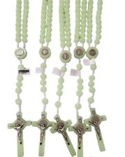 LOT 6 x Glow In The Dark lady of Guadalupe Rosary Necklace for Baptism, Wedding picture