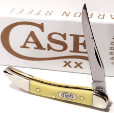 W.R. Case XX USA Texas Toothpick Smooth Yellow Delrin Carbon Steel Pocket Knife picture