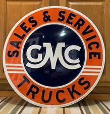 GMC Trucks Metal Sign Sales Service Garage Vintage Style Wall Decor Gas Oil picture