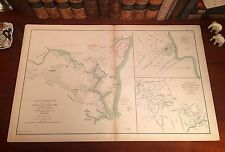 Large Original Antique Civil War Map SIEGE of YORKTOWN Virginia April & May 1862 picture