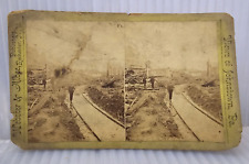 Johnston Flood Destruction B&O Railroad PA Webster & Albee Stereoview Card Photo picture