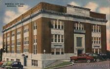 1947 Marshall,TX Memorial City Hall Harrison County Texas Linen Postcard Vintage picture