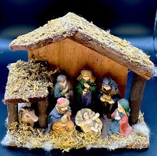 Enesco  Mini Christmas Nativity Scene Jesus Manger Decor Display  Vintage  2002. picture