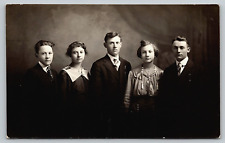 Old Original Vintage Antique Postcard Real Photo Family Gentlemen Ladies RPPC picture