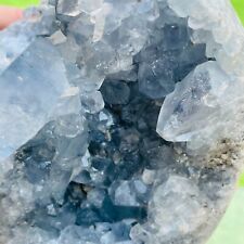 1930g Natural Clear Blue Celestite Quartz Crystal Geode Egg Mineral Specimen picture