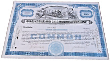 FEBRUARY 1941 GULF MOBILE & OHIO GM&O STOCK CERTIFICATE ONE HUNDRED SHARES picture