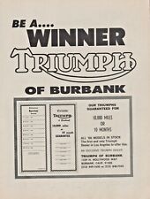 1966 Triumph of Burbank California on Hollywood Way - Vintage Motorcycle Ad picture