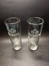 Set Of 2 Brandy Presidente Imported Highball Glasses Day Of The Dead Sugar Skull picture