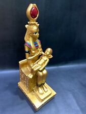 Gold Isis goddess of healing and magic & motherhood breastfeeding her son Horus picture