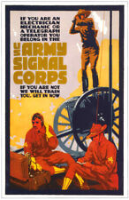Vintage U.S. Army Signal Corps Recruiting Poster WW 1  picture