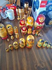 Russian Nesting Dolls Matryoshka Hand Painted 5 in Set Vintage picture