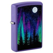 Zippo Windproof Lighter Night in the Forest Design Purple Matte Finish 48565 picture