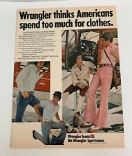 Wrangler Jeans Magazine Print Ad Mr. Wrangler Sportswear Blue Bell Plane 1972 picture