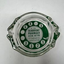 Vintage Seabright Pharmacy Advertising Glass Ashtray  Santa Cruz CA California picture