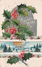 Christmas Card Santa Air Balloon Ship MISHAWAKA New Mexico DPO Vtg Postcard A40 picture