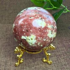 Natural Peach blossom and jasper Ball Quartz Crystal Sphere Reiki Healing 230g picture