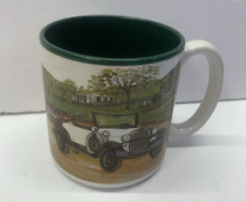VINTAGE 1993 Flowers, Inc. Antique White Car Coffee/Tea Cup/Mug by S. TUCK  P22 picture