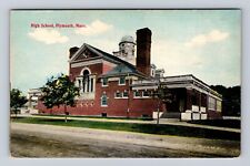 Plymouth MA-Massachusetts, High School, Antique, Vintage Postcard picture