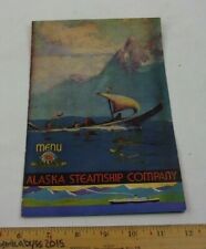 The Alaska Steamship Company 1952 dinner menu cruise ship SS Aleutian VINTAGE picture