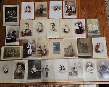 LOT OF 27 Cabinet Card Photos 1800's Boys Girls Children OH PA ME MA RI IN Nh picture