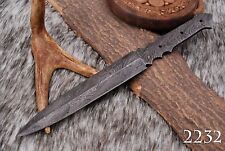 12' EDC HANDMADE DAMASCUS STEEL HUNTING SURVIVAL DAGGER KNIFE BLANK BLADE x-77 picture